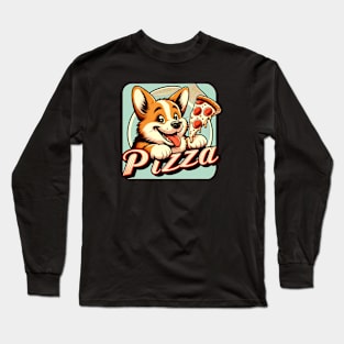 Funny Pizza Cute Corgi Dog Lover Long Sleeve T-Shirt